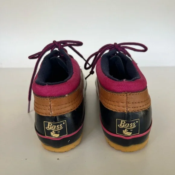 G. H. Bass & Co Calgary Waterproof Rain Duck Boots in Navy/Pink, size 9 - Picture 3 of 12